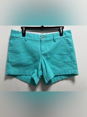 Lilly Pulitzer Women Callahan Short 5" Aqua Sz 8 Resort Wear Beach Summer Preppy